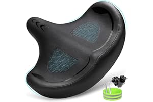 CDYWD Oversized Bike Seat for Men & Women Comfort, Extra Wide Wing Bicycle Seat Cushion, Comfortable Large Bike Saddle for Stationary Exercise Bike, Cruiser, City Bike, Ebike, (Random Color, Blue or Black)