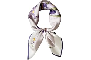 Konblimc 100% Pure Mulberry Silk Scarfs Neck Scarf for Women Medium Square Scarf Neckerchief Girl Silk Hair Scarf 27" x 27"