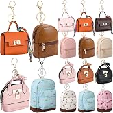 Hsei 12 Pcs Mini Purse Keychain Set for Women Girls,Elegant | Mini Backpack Keychain, Cute Tote Bag Charm Gift, Makeup Bag, Clip-on Clasp, Coin Wallet, Lipstick, Card Holder, Earbuds