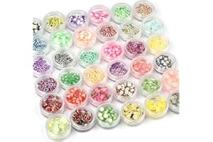 SEVENWELL 36pcs 3D Tiny Fruit Flower Leaves Slice Charms Resin Confetti for Slime, DIY Crafts, Nail Art, Resin Mold, Clay, Face Decorations