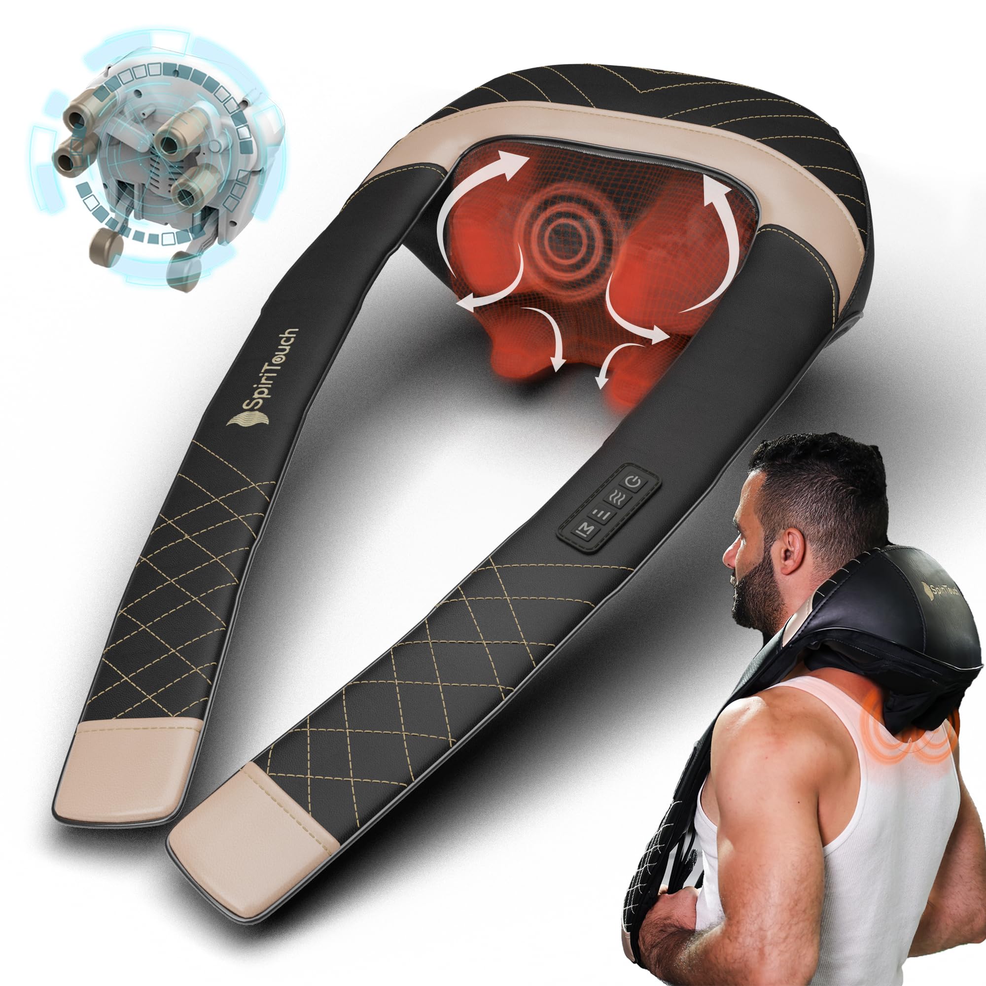 Photo 1 of SpiriTouch Pro Shiatsu Neck Massager with Heat,4D Heated Neck and Shoulder Massager,Neck Massager for Pain Relief Deep Tissue,Shoulder Massager with Heat, Kneading Massager Machine for Pain Relief