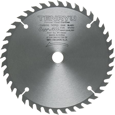 Tenryu Pt 16540 6 1 2 Carbide Tipped Saw Blade 40 Tooth Atb