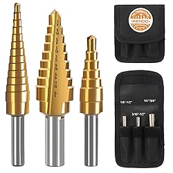 KENDO Step Drill Bit Set, Double Cutting Blades