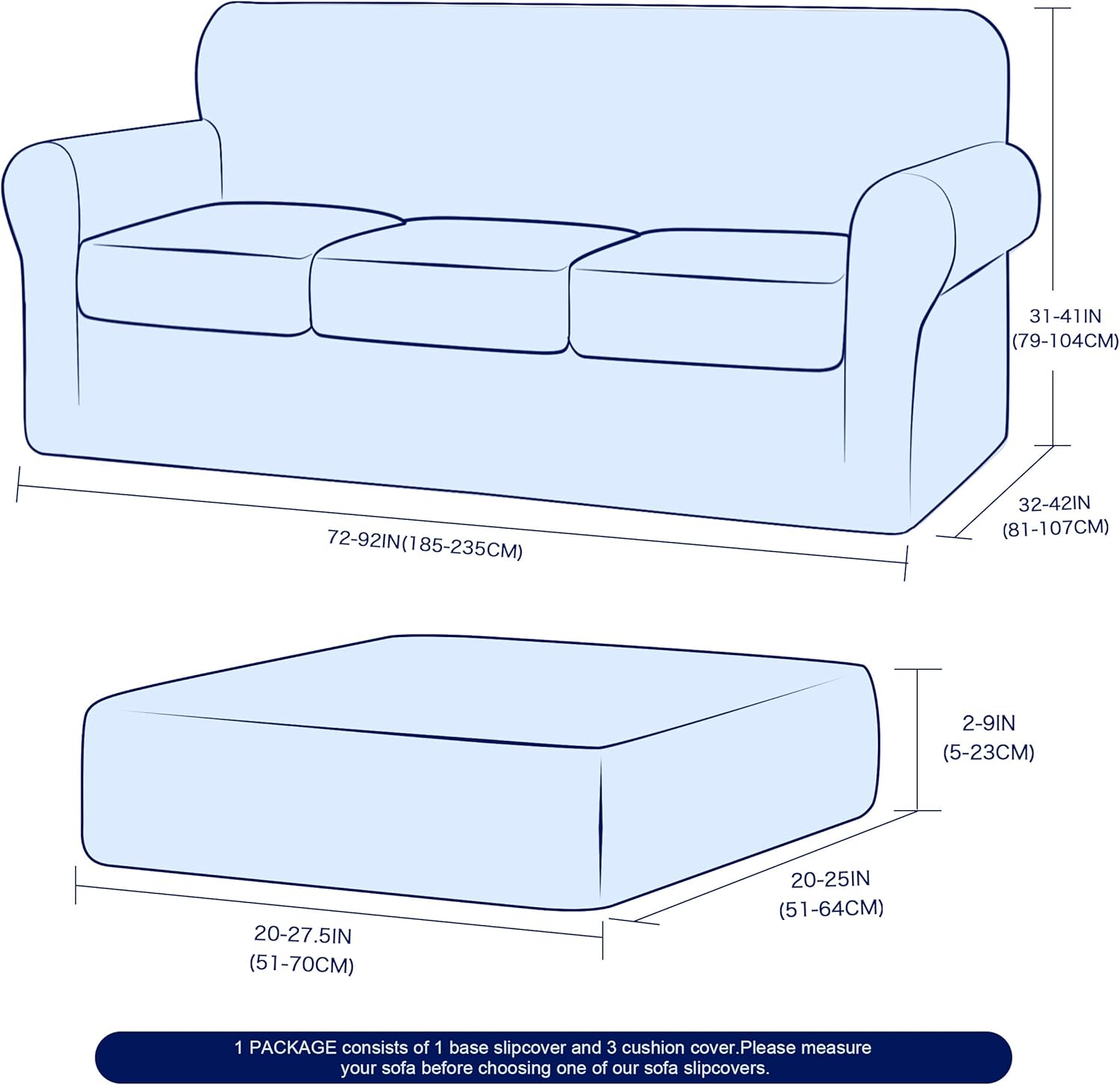 subrtex 3-Seater Stretch Velvet Couch Sofa Cover with Separate Cushion Soft Sofa Slipcover with Elastic Straps for Modern Plush Furniture Protector(3 Seaters,White Velvet - Image 4