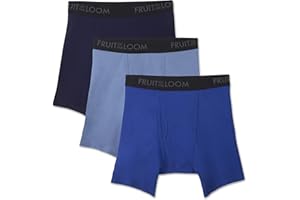 Fruit of the Loom Men's Breathable Boxer Briefs, Moisture Wicking Underwear, Assorted Color Multipacks