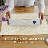The Master Herbalist Unscented & Wipe Clean Drawer Liners Lemons Design 60x42cm view 2
