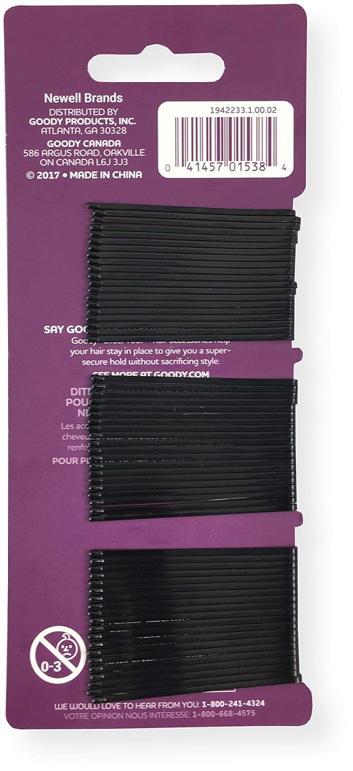 Goody SlideProof Bobby Pins, Black, 60-count (1942233) : Hair Pins : Beauty