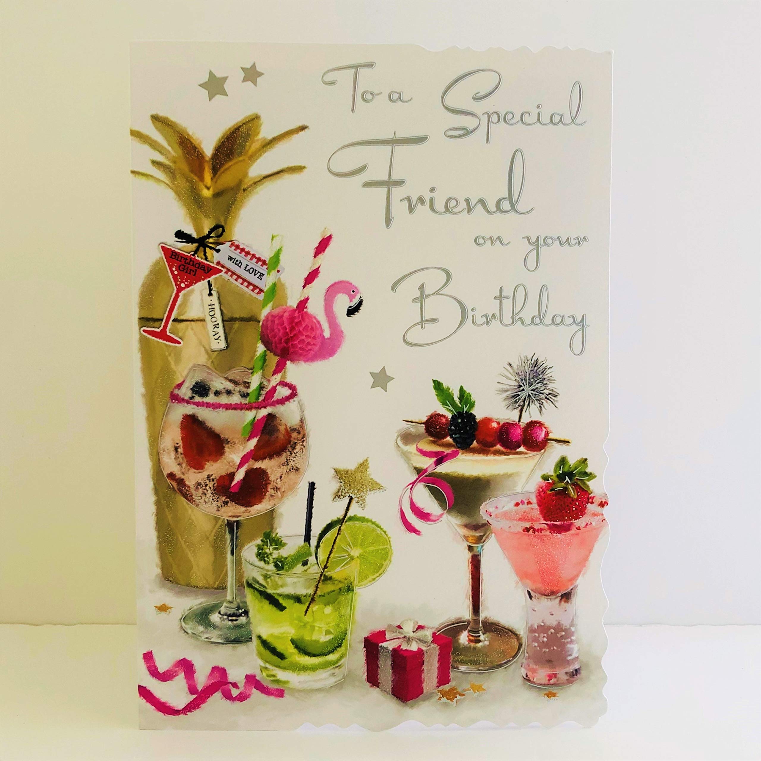 Jonny Javelin to A Special Friend On Your Birthday Card - Flamingo Cocktails Present