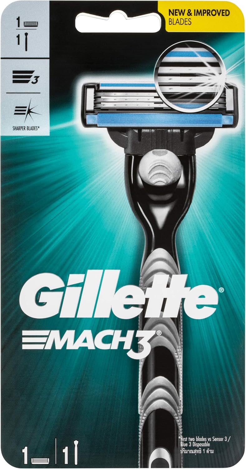 Gillette Mach3 Men's Shaving Razor, 1 Pack, Mens Razors/ Blades Amazon
