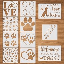 Amazon.com: Plantillas de huellas de perro, 11 plantillas de patas ...