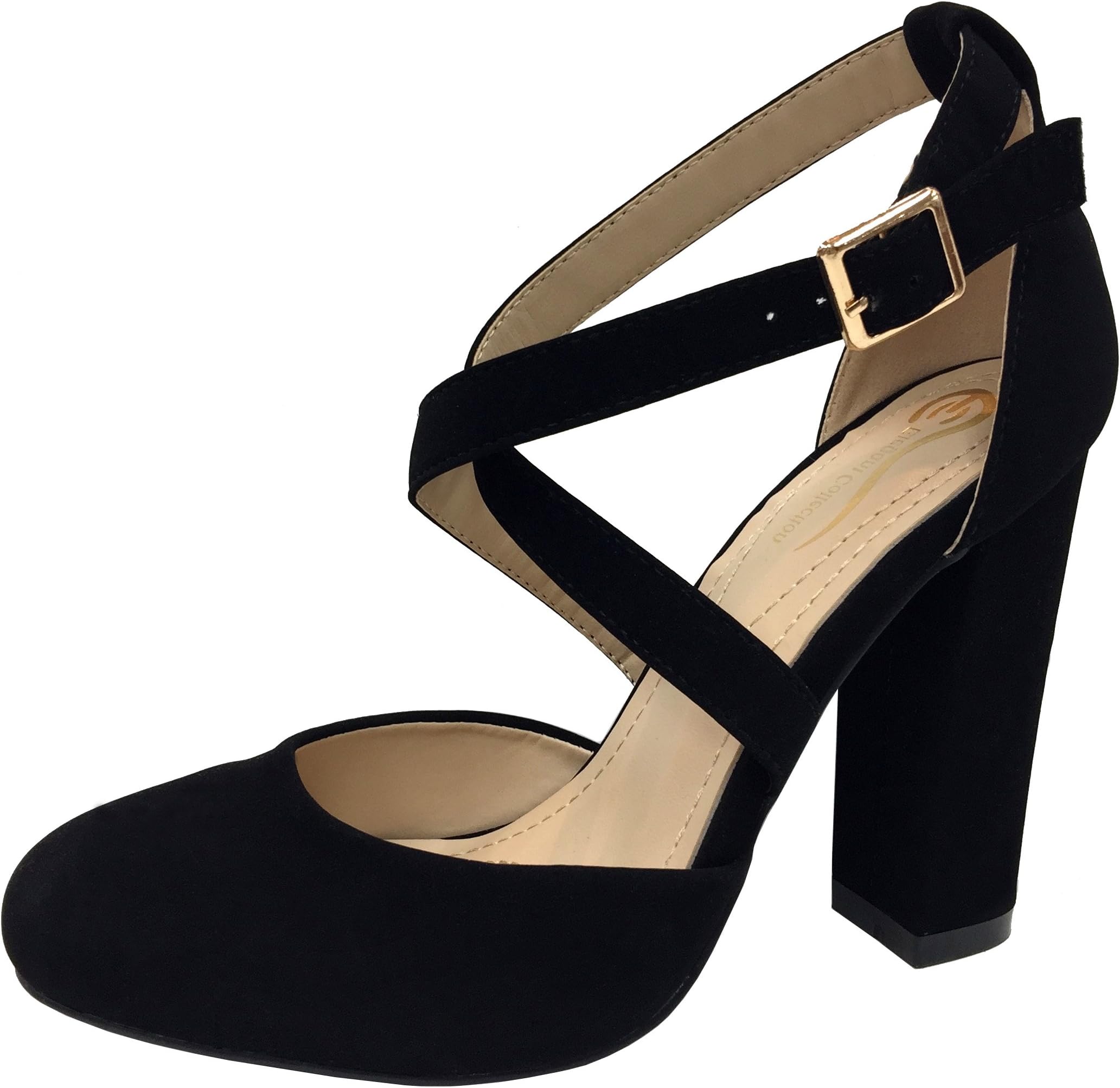 Elegant Footwear Strappy Crisscross Mary Jane Pump