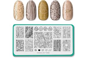 Maniology Woodland Trimmings Nail Stamping Plate, Wood Nail Art Designs, Tree Barks and Wood-Inspired Manicures