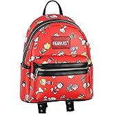 INTIMO Peanuts Snoopy Charlie Brown Linus Lucy Sally Marcie Toss Print Mini Backpack 10"