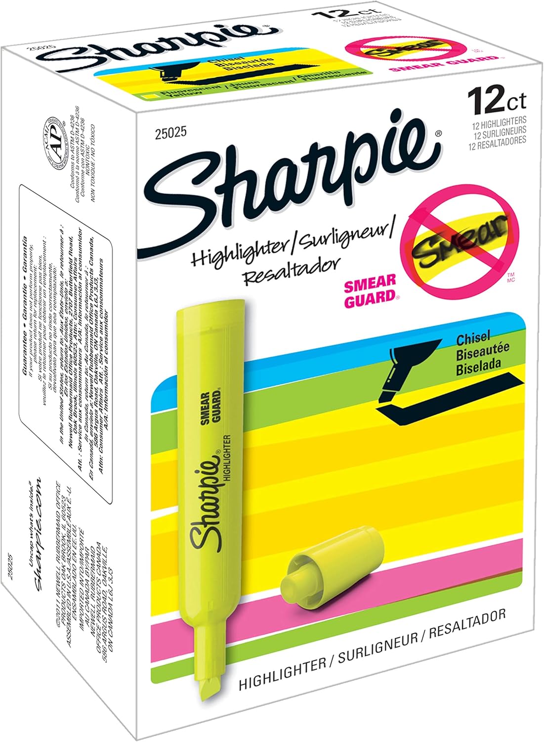 Sharpie Tank Highlighters | Chisel Tip Yellow Highlighter Pens, 12 Count : Office Products