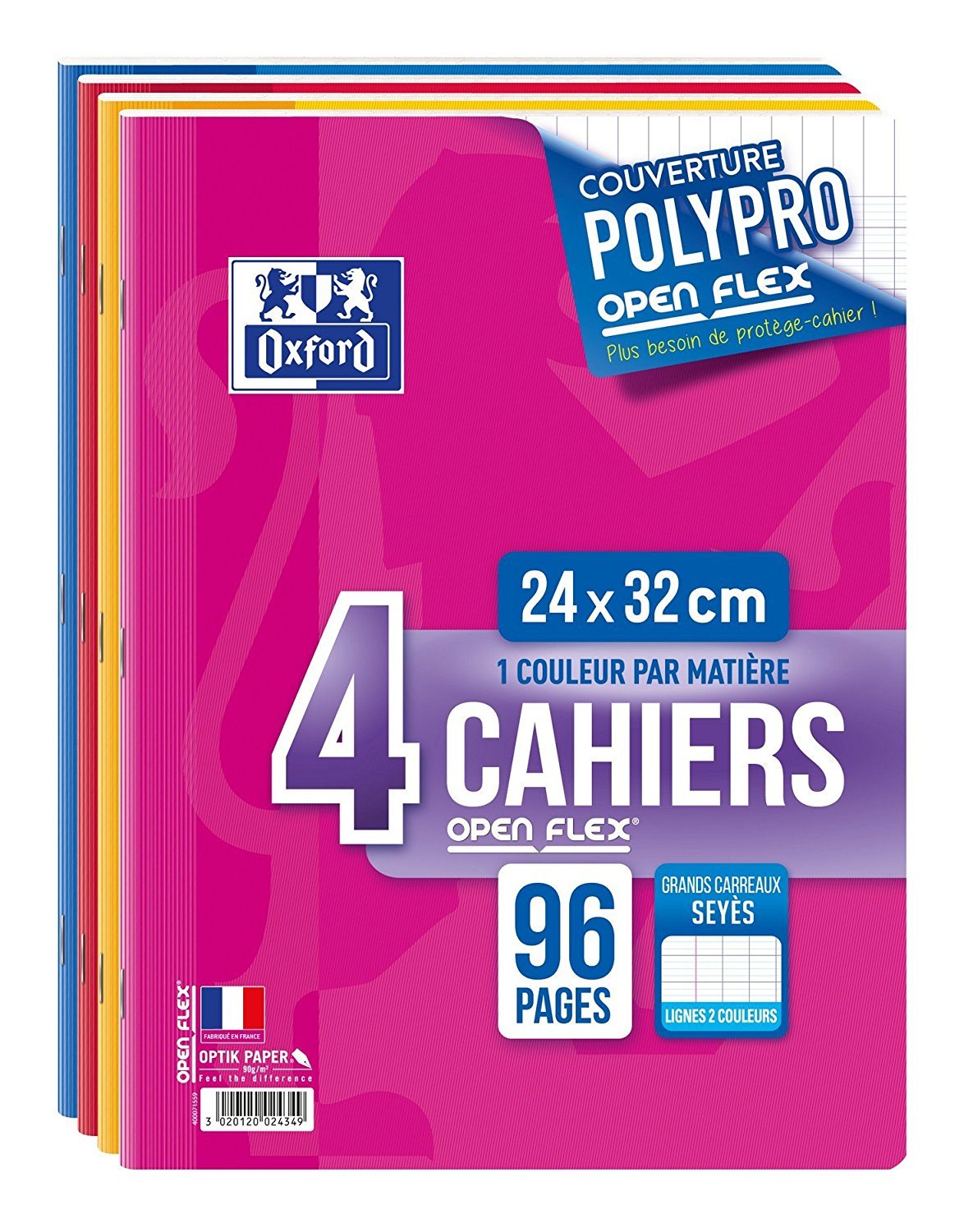 Oxford Exercise Books with 96 Pages 24 x 32 / Pack of 3 + 1 Free