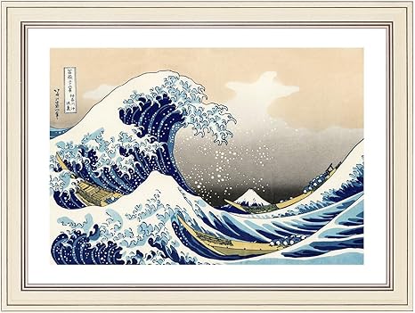 Amazon Co Jp ポスター 葛飾北斎 富嶽三十六景 神奈川沖浪裏 浮世絵 A3サイズ フレーム付 白 クリーム色 木目柄 壁掛け 返金保証有 上質 インテリア 壁紙用 絵画 アート 壁紙ポスター Diy 工具 ガーデン