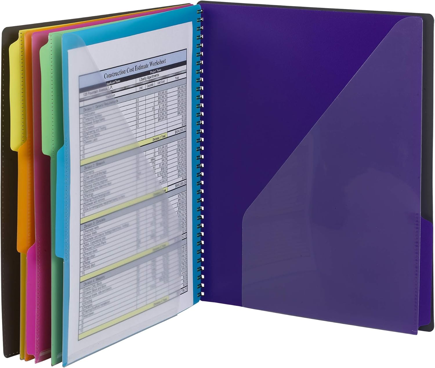 Smead 12 Pocket Poly Project Organizer, Letter Size, 1/3-Cut Tab, Gray with Bright Colors (89207) : Office Products