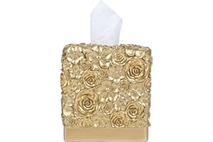 Hymmah Modern Square Tissue Box Cover Holder,Bathroom Accessories Decor Unique Design Tissue Box Cover for Bathroom Vanity Counter Tops Also Great for Bedrooms and Living Rooms