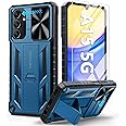 FNTCASE for Samsung Galaxy A15-5G Case: Protective Shockproof Rugged Military Grade Drop Protection A15 Cell Phone Mobile Cover with Kickstand | TPU Matte Textured Tough Hybrid Hard Cases - Blue