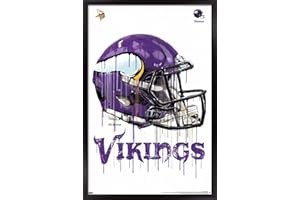 Trends International NFL Minnesota Vikings - Drip Helmet 20 Wall Poster, 22.375" x 34", Black Framed Version