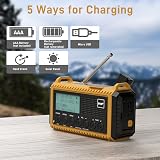 Mesqool Dab Wind Up Radio Solar Powered Emergency Radio 5000 mAh USB Charger view 6