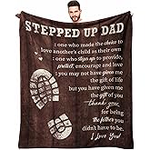 Sbangtu Bonus Dad Gifts, Step Dad Gifts from Daughter Son, to Our Bonus Throw Blanket 50X60, Step Father Birthday Present Ideas, Stepped Up Present, Best Step-Father Ever