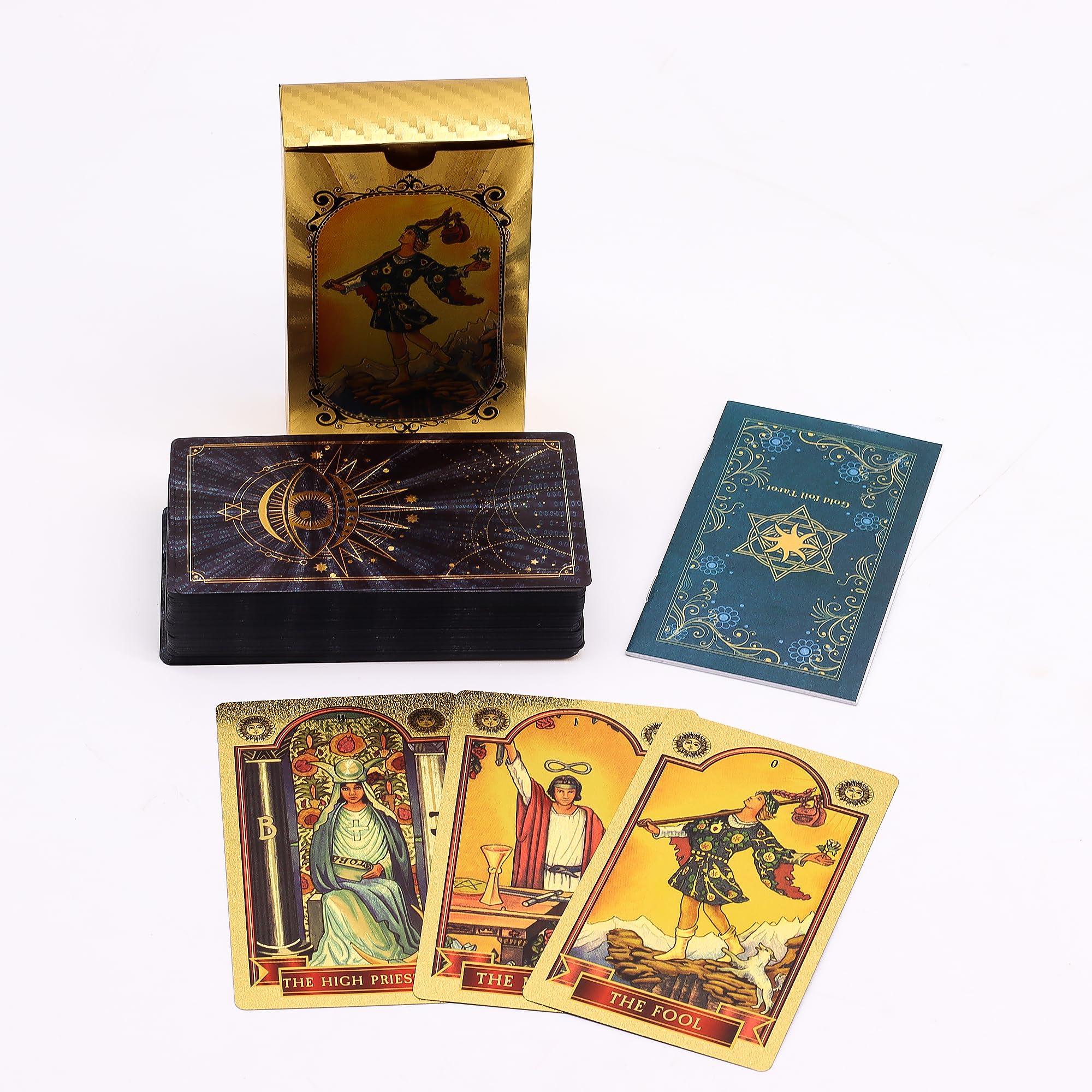 Ancient Wisdom Tarot Deck of 78 Cards in Different Designs (Blue Gold, All-Seeing Eye)