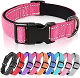 HEELE Reflective Dog Collar Soft Neoprene Padded Nylon S Rose 26-38cm