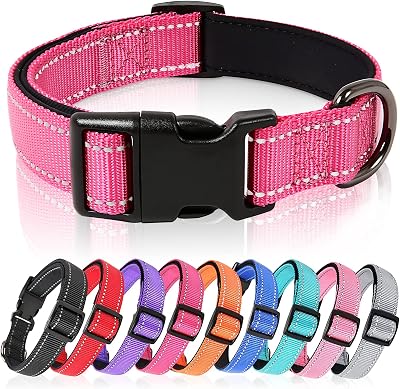 HEELE Reflective Dog Collar Nylon Neoprene Padded XS Rose 20-30cm