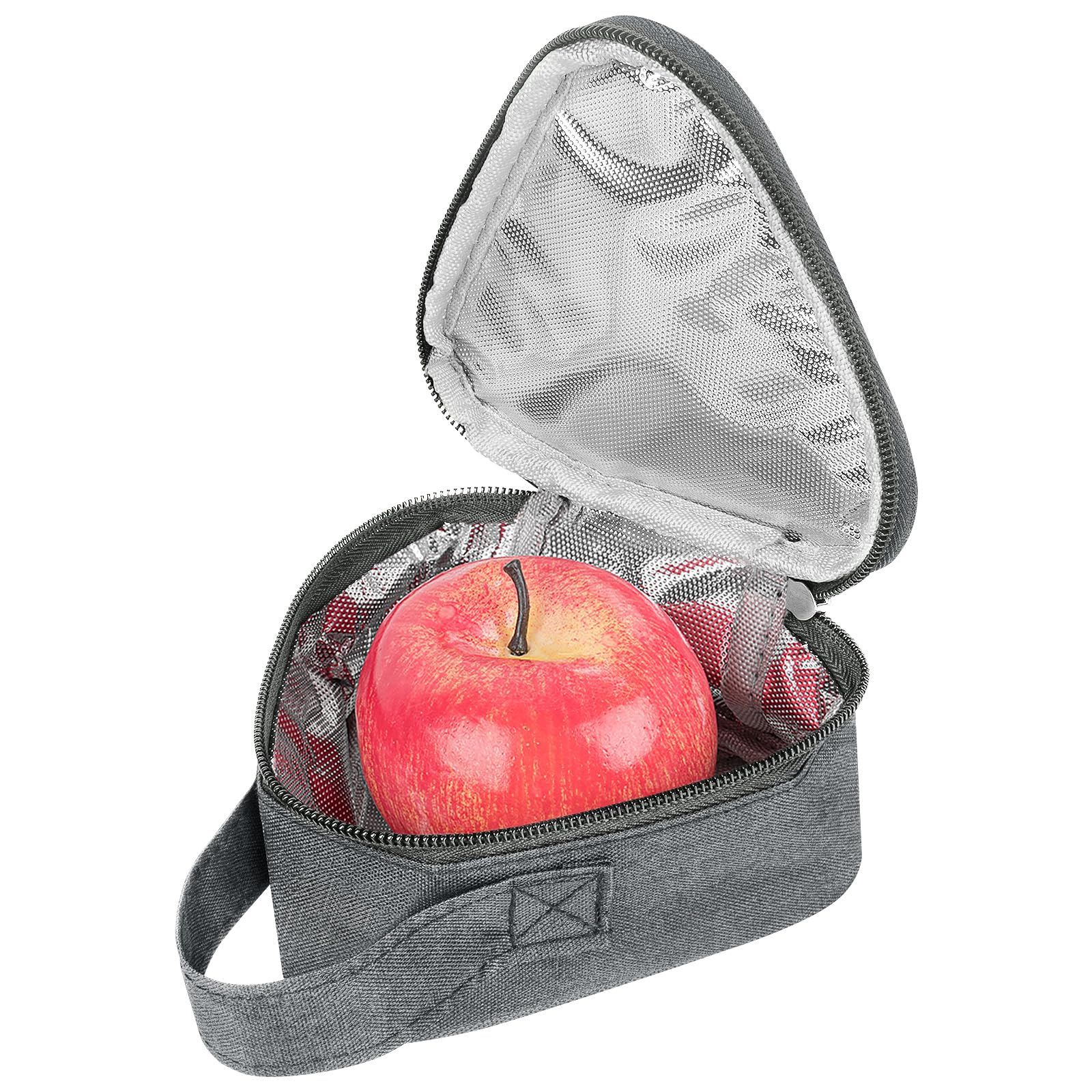 Linkidea Mini Reusable Snack Bags, Leakproof Insulated Snacks Storage Bag for Fruit, Compact Outdoors Lunch Box (Grey)