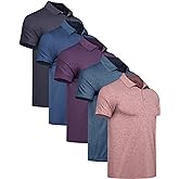 TELALEO 4/5 Pack Mens Polo Shirts Quick Dry Short Sleeve Golf T Shirt Performance Moisture Wicking Casual Workout