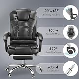 Blisswood Executive Office Chair with Footrest Ergonomic 360° Swivel Black view 6
