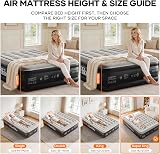 OlarHike Super King Size Airbed 182x213x46 cm Built-in Pump Flocked Surface view 7