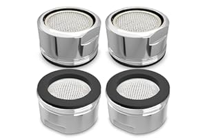 NOVSIX 4Pcs Bathroom Faucet Aerator Replacement Set 15/16" 24mm, 2.2 GPM - Leak-Proof & Water-Saving Faucet Aerators, Rust-Resistant Bathroom Sink Aerator Replacement - Kitchen Sink Aerators, Male Connector