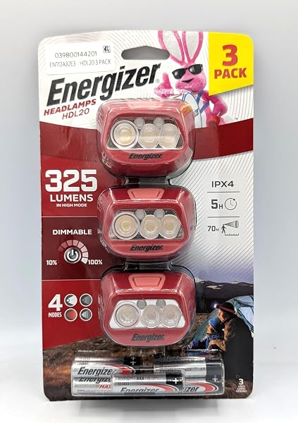 ENERGIZER MULTI-COLORED LED HEADLAMP FLASHLIGHT WITH BATTERIES (3...
