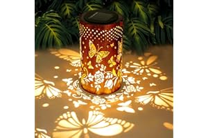 BSGLOBAL Butterfly Solar Lanterns Outdoor Waterproof Hanging Lights, Butterfly Gifts for Women Mom Grandma, Metal Decorative LED Solar Lanterns for Yard Patio Porch Balcony Garden Decor