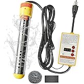 Immersion Water Heater - 304 Stainless Steel Portable Water Heater Built in Auto Power Off,Thermostat,Hot-tub Heater Anti-Scalding,Temperature Controller Spa Bucket Heater for Home Camping Rv