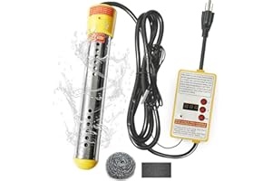 ORNALRY Immersion Water Heater - 304 Stainless Steel Portable Water Heater Built in Auto Power Off,Thermostat,Hot-tub Heater Anti-Scalding,Temperature Controller Spa Bucket Heater for Home Camping Rv