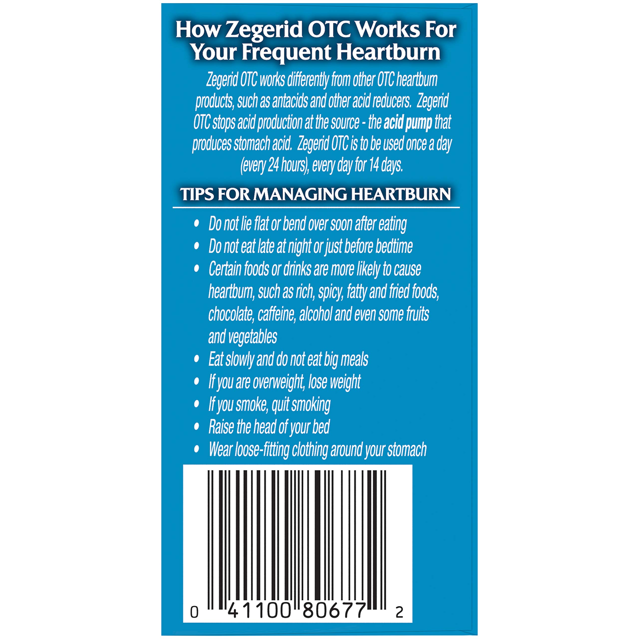 Zegerid OTC Heartburn Relief, 24 Hour Stomach Acid Reducer Proton Pump