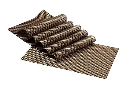 Kuber Industries PVC 6 Piece Placemat Set - Brown