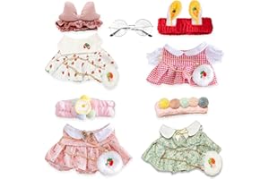 LALAFANFAN Duck Plush Clothes 4 Packs, Kawaii Duck Stuffed Animal Plush Clothes / 13 Accessories (red)