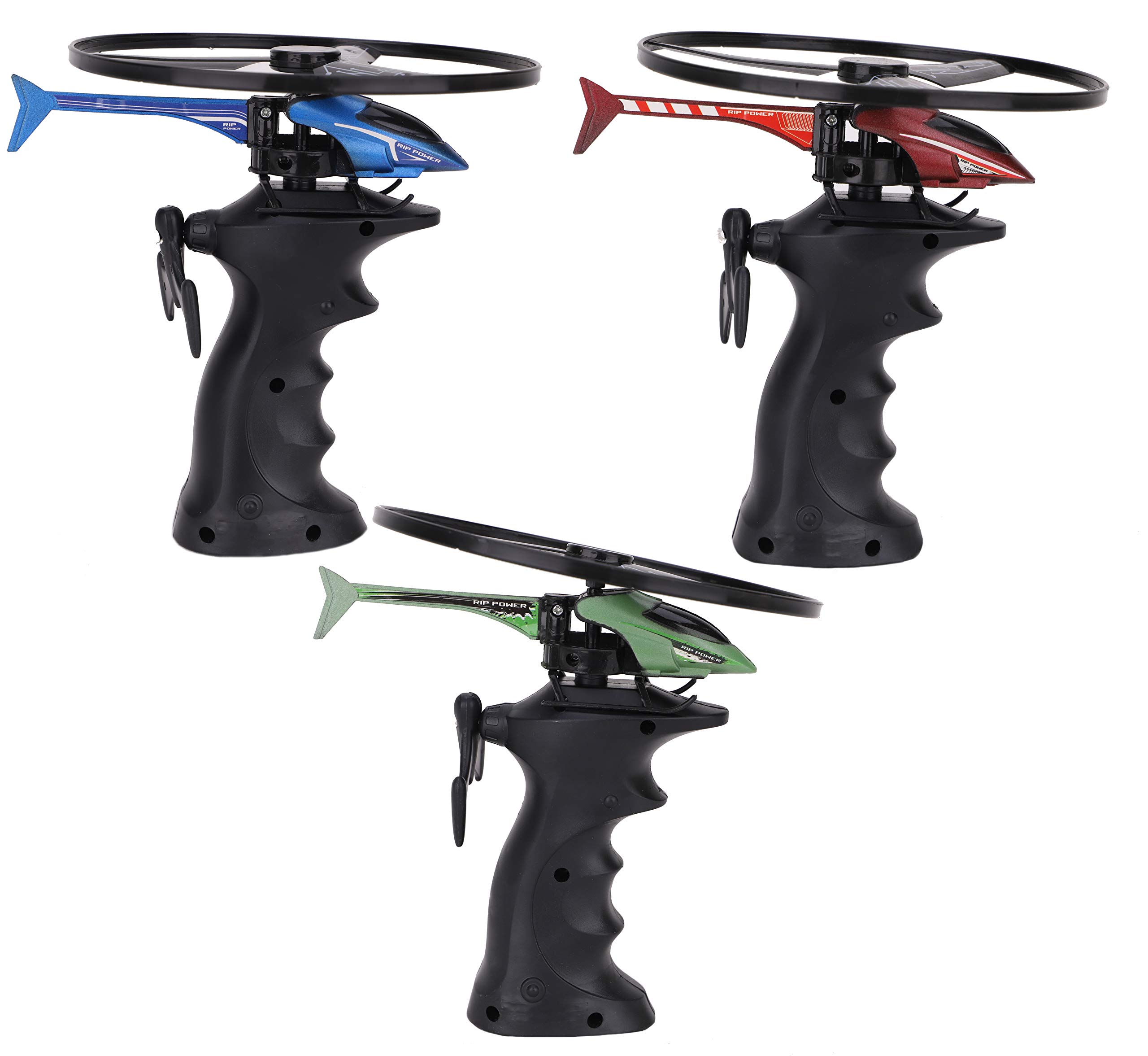 Toyland® Pull String Helicopter Launcher - 3 Assorted Colours - One Chosen At Random