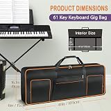 Ruibo 61 Keys Keyboard Case 600D Oxford Waterproof 10mm Padding Orange 40 x 16 view 6