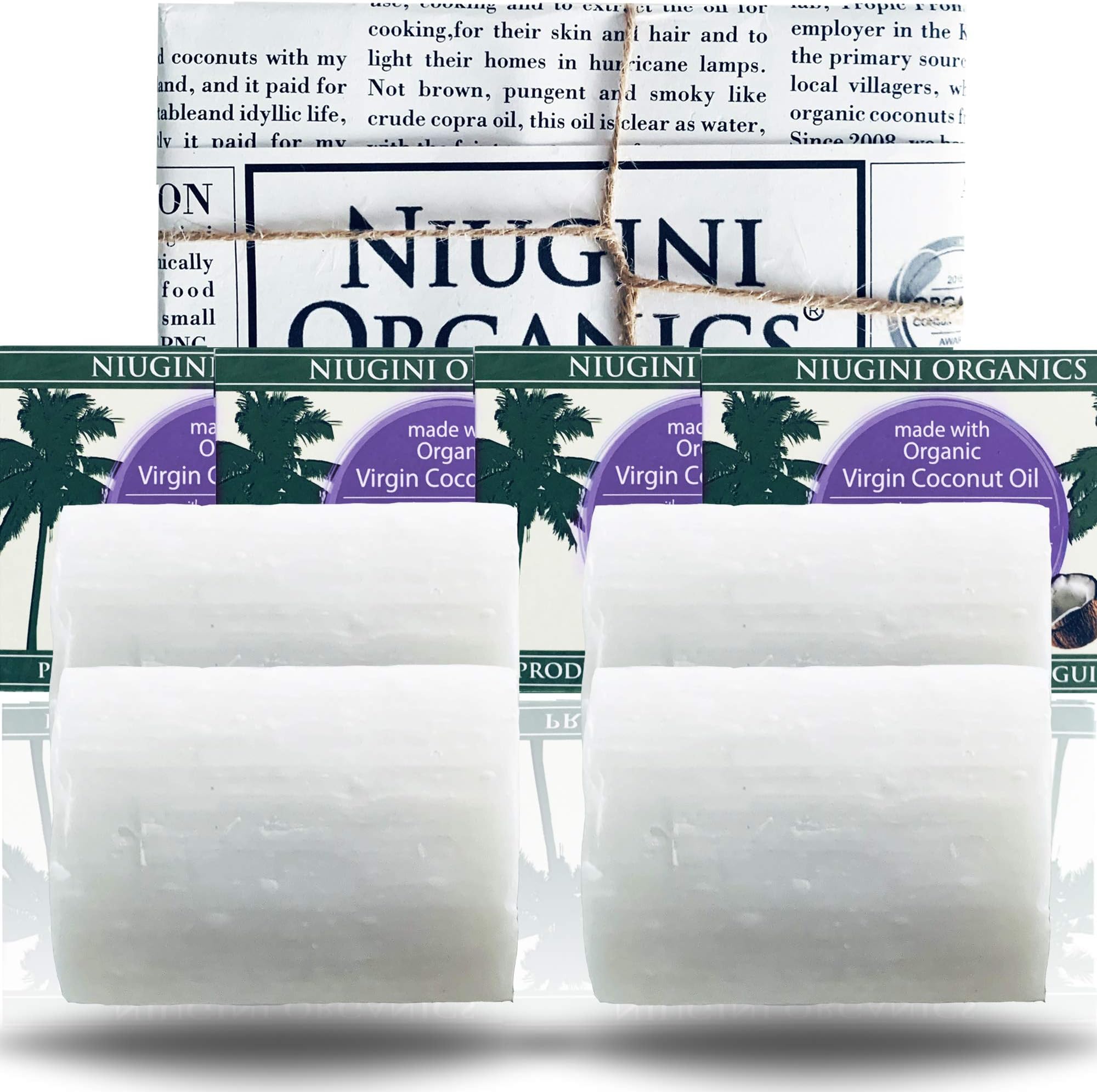 Antibacterial Organic Natural Vegan Soap Bar - Anti-Bacterial Coconut Soap - Nourishing Hand Soap - 100% Natural Soap - Soap Gift Set - Unscented Pure Soap (4 Lavender)