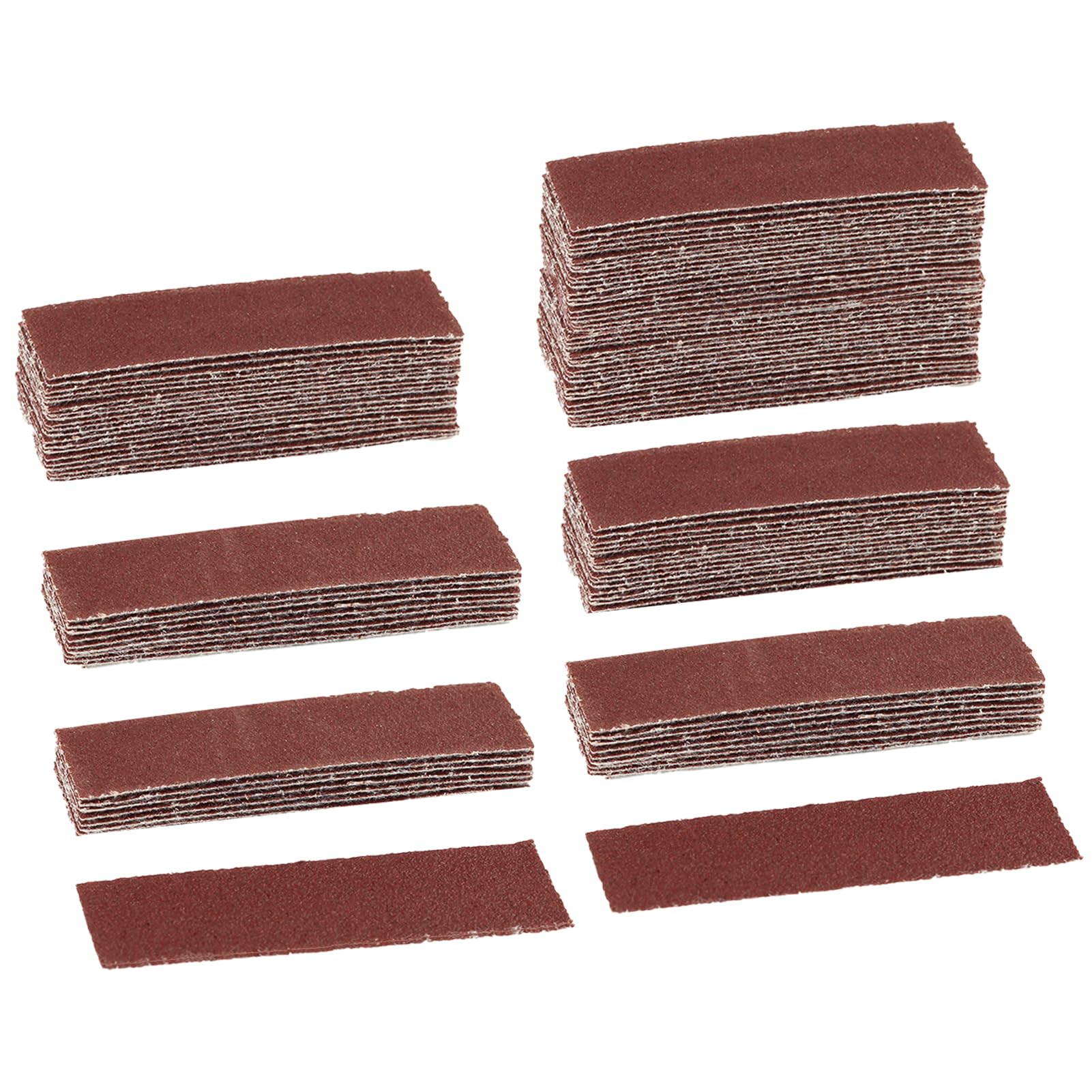 LEONTOOL 100Pcs Micro Detail Sander Paper Kit 3.5x1.2 Inch Hook and Loop Sandpaper Strips 80 Grit, Micro Finishing Sander Paper Detail Sander Refills for DIY Crafts Wood Tight Narrow Spaces Polishing