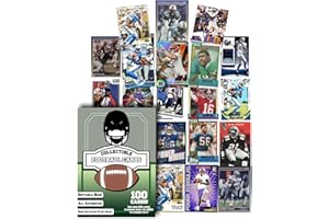 MIGHTY MOJO Assorted Set of 100 Football Trading Cards - All New Condition Cards - Perfect Starter Set For Kids, Adults, & Collectors - Potential Superstar and Hall of Fame Cards Available - Retail Packaging