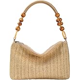 Wocharm Straw Beach Bag for Women Shoulder Bag Straw Purse, Women Summer Handbag
