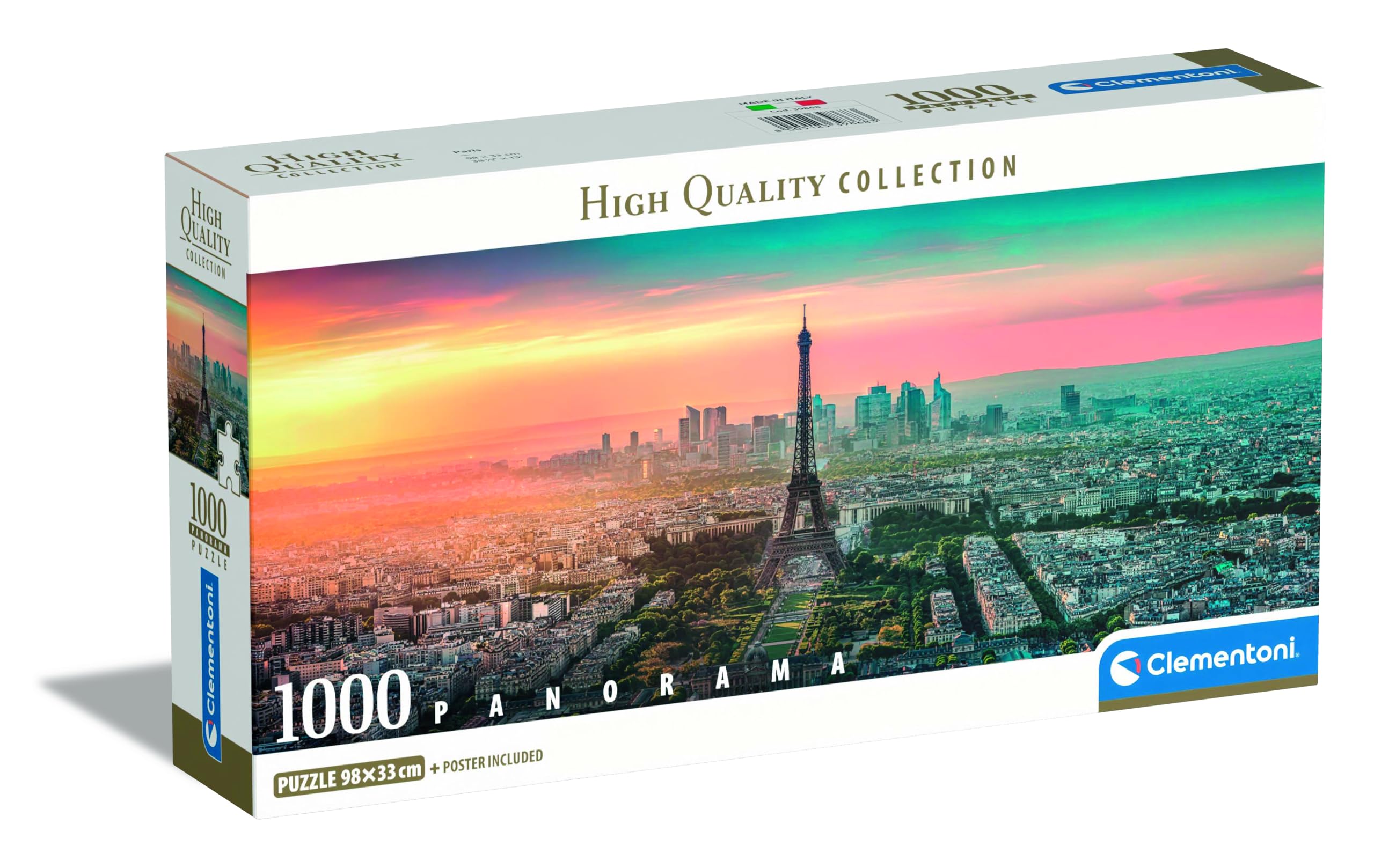 Clementoni Jigsaw Puzzle Collection - Paris 1000 Pieces - Poster Included, Puzzle For Adults 14-99 Years, Gift For Men/Women, City, France, Paris, Made In Italy, 39868