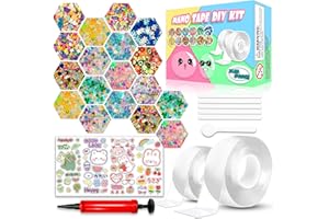 JANESVISSY Nano Tape Bubble Kit, Nano Double Sided Adhesive Tape Bubbles, Arts and Craft DIY Party Activities Toys Crts and Crafts for Kids Ages 8-12 Year Bubble Craft Kit Toys 2PCS (2"&1.2")