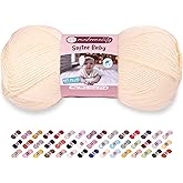 Makromecity Softee Baby Yarn,%100 Premium Anti-Pilling Acrylic, 3.5 Oz, 273 yd (100gr/250 mt), Cream Soft Yarn for Crocheting and Knitting (Cream, 1 Skein)
